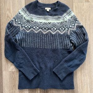 LL Bean Signature wool spandex blend fair isle sweater size small